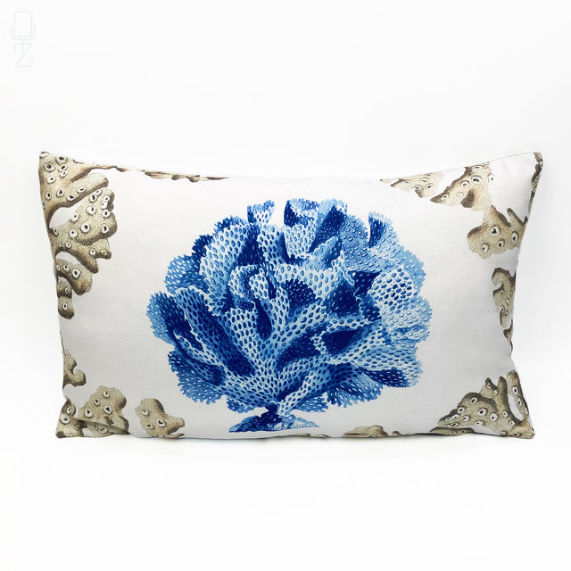 Blue & Beige Coral Reef Cushion Cover