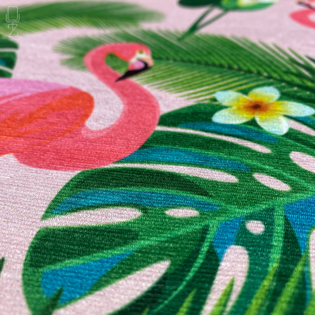 Flamingos & Tropical Leafy Pink Cushion Cover