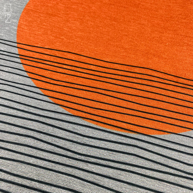 Orange and Striped Grey Geometric Pillow Cover