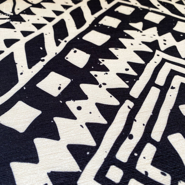 Ethnic Black & Ivory Geometric Cushion Cover