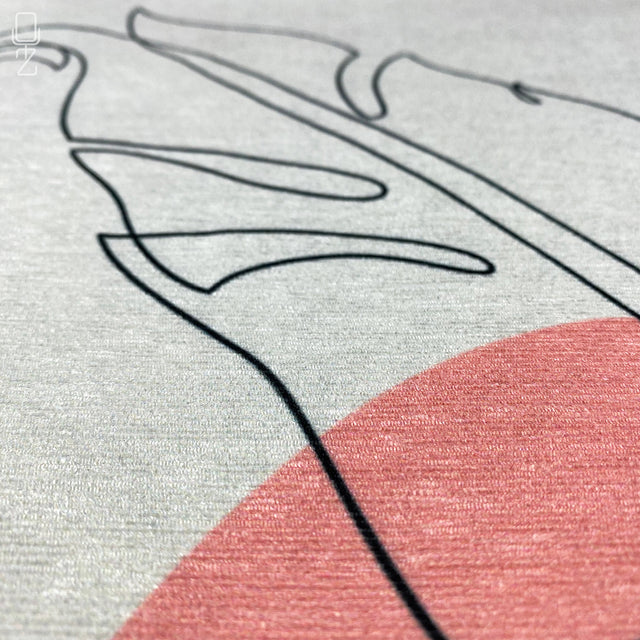 White Cushion Cover with Abstract Leaf Design