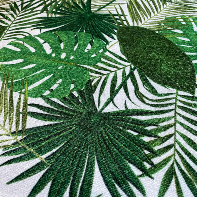 Green Tropical Palm Leaves Cushion Cover