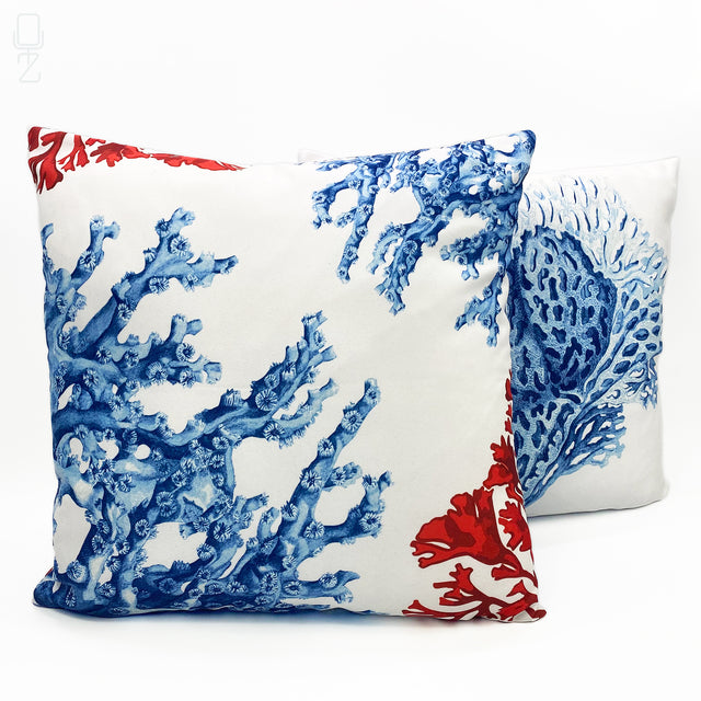 Set of 2 Cushion Covers with Coral Theme
