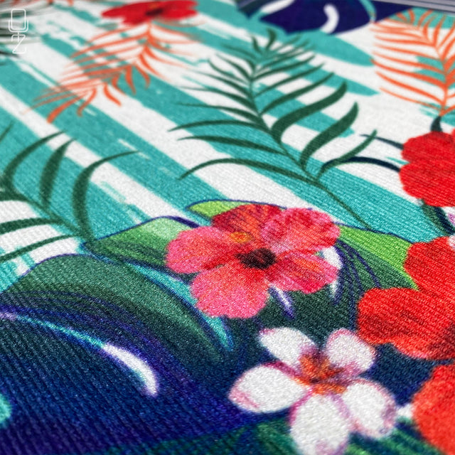 Flowers & Leaves with Green Cushion Cover