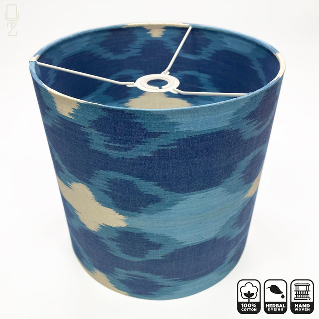 Traditional Blue Ikat Lampshades