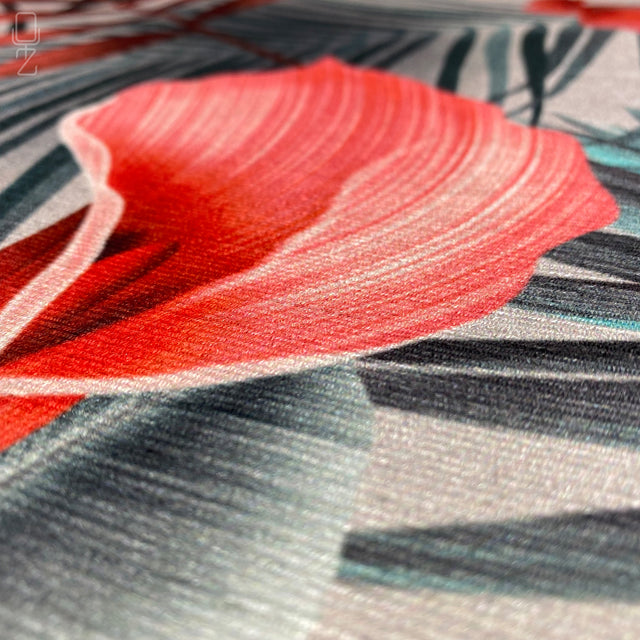 Pillow Cover with Pink and Green Floral Pattern