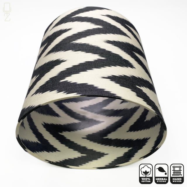 Black Zig Zag Ikat Lampshades