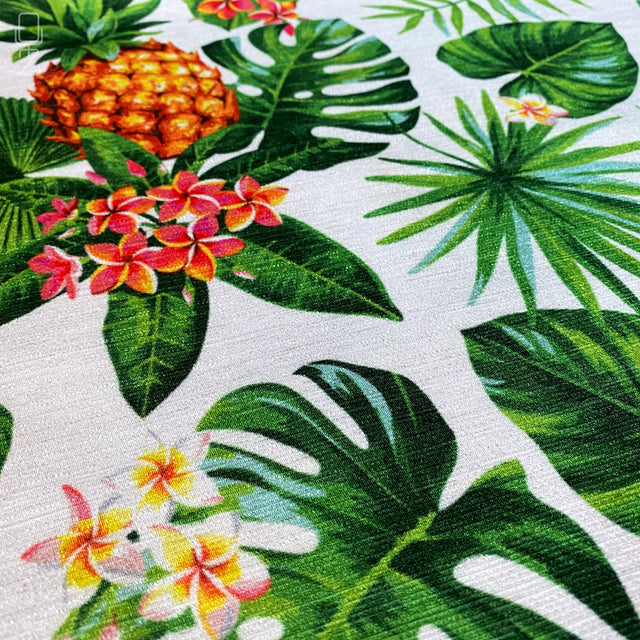 Cushion Cover with Tropical Leaves & Pineapple
