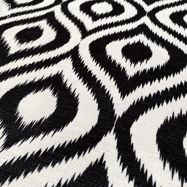 Ikat Pattern Black & White Cushion Cover
