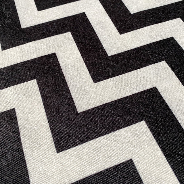 Zig Zag Cushion Cover with Black & White