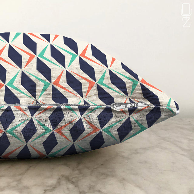 Pillow Cover with Colorful Geometric Pattern