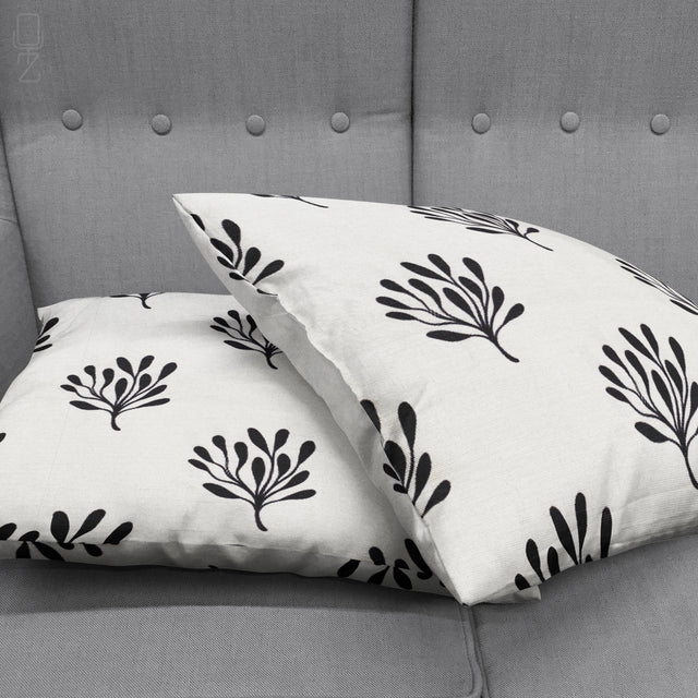 Black & White Floral Pattern Cushion Covers