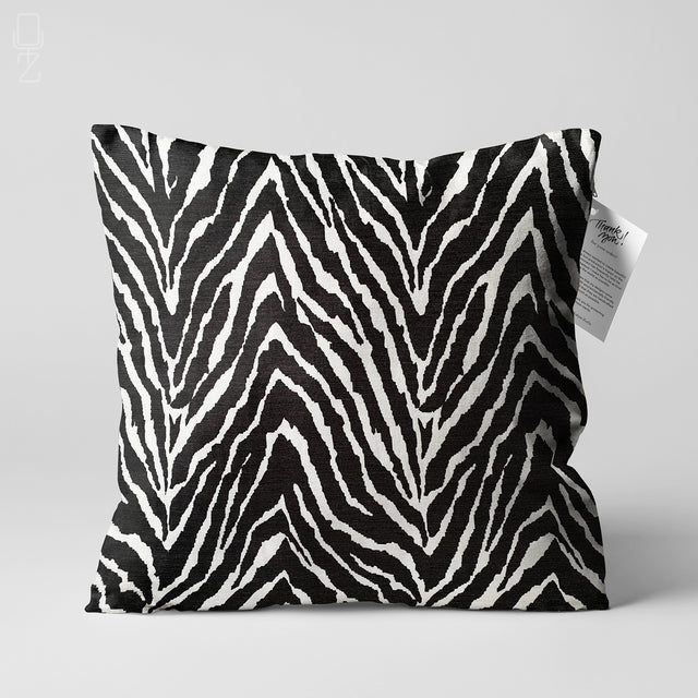 Cushion Cover with Black & White Zebra Pattern