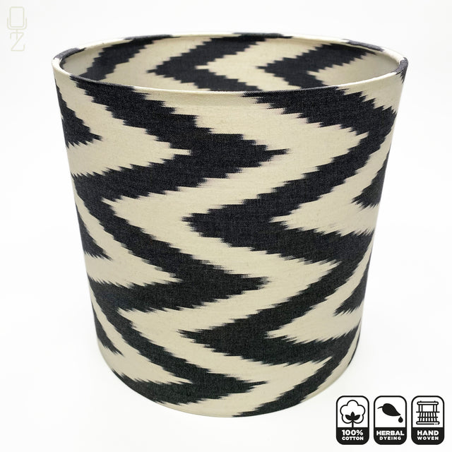 Black Zig Zag Ikat Lampshades
