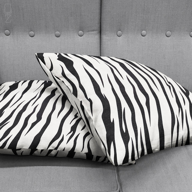 Zebra Pattern Black & White Pillow Cover