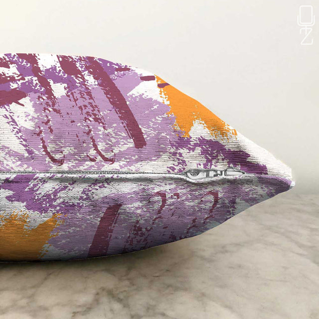 Pillow Cover with Yellow & Pink Abstract Pattern