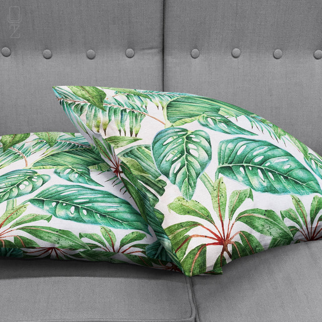 Green Tropical Eucalyptus Leaves Pillow Cover
