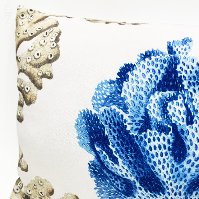 Blue & Beige Coral Reef Cushion Cover