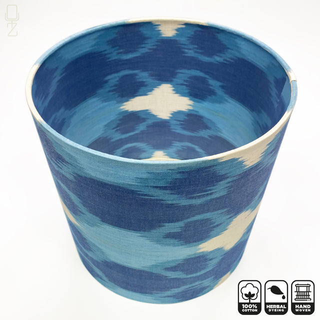 Traditional Blue Ikat Lampshades