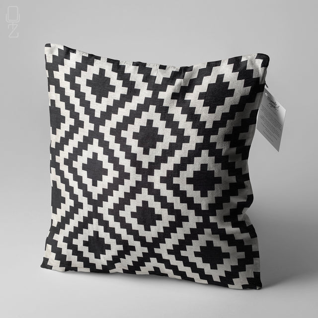 Aztec Black & White Decorative Pillow Cover