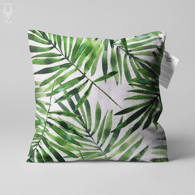 Tropical Green Leaf Design Pillow Covers