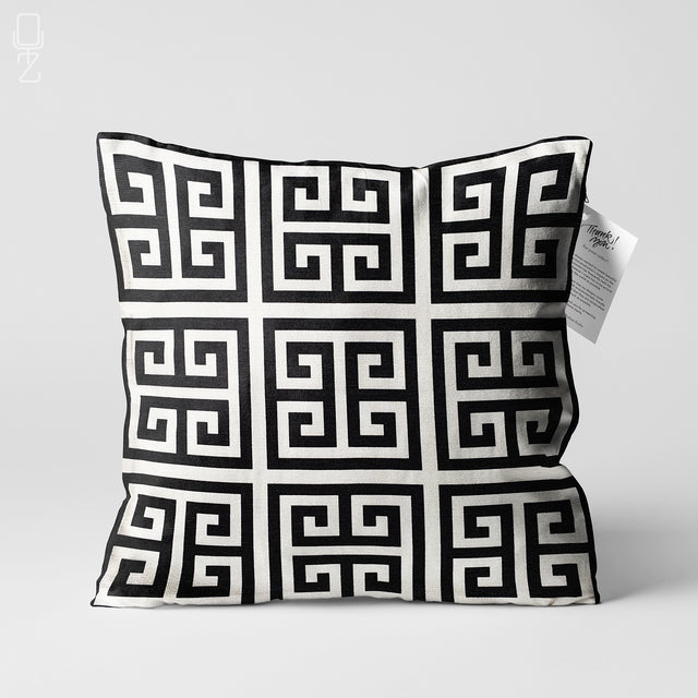 Geometric Pattern Black & White Cushion Cover