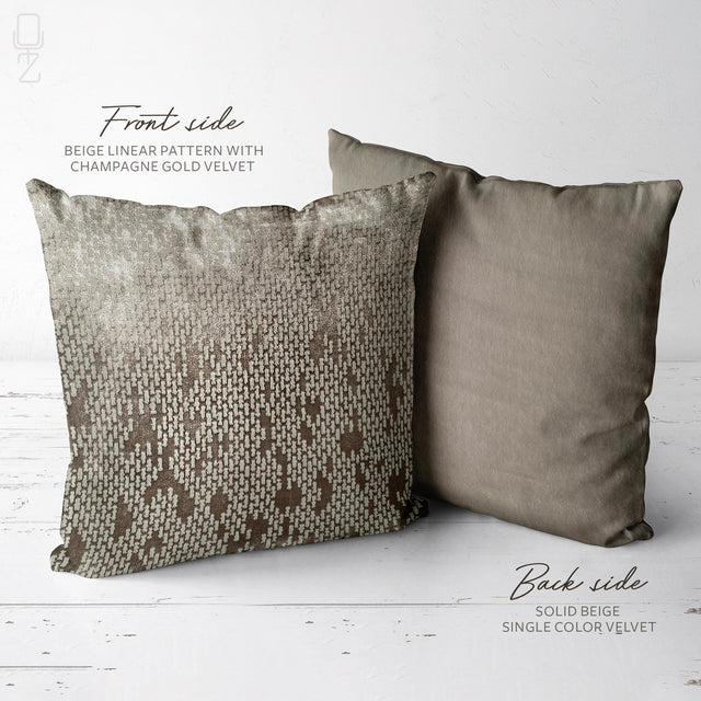 Champagne Gold Velvet Cushion Cover