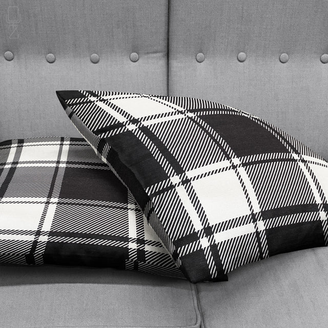 Gingham Cushion Cover with Black & White