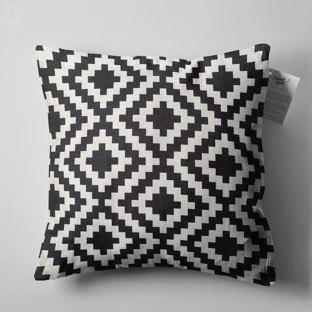 Aztec Black & White Decorative Pillow Cover