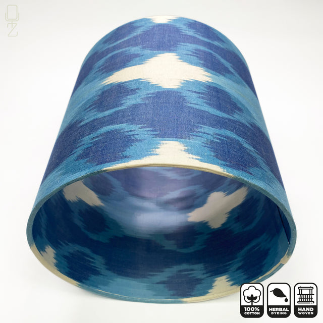 Traditional Blue Ikat Lampshades