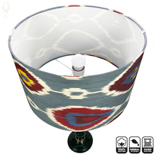 Grey Ikat Lampshade from Cotton