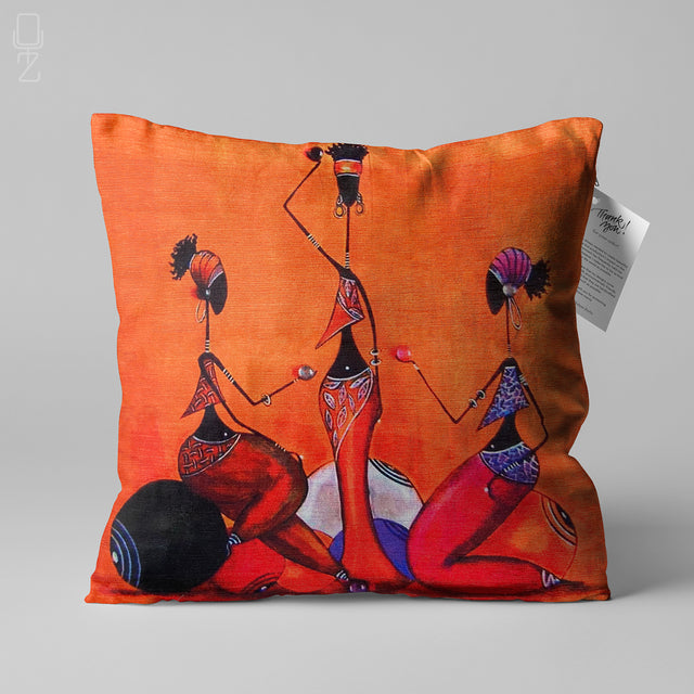 Abstract Ethnic African Women Pillow Cover
