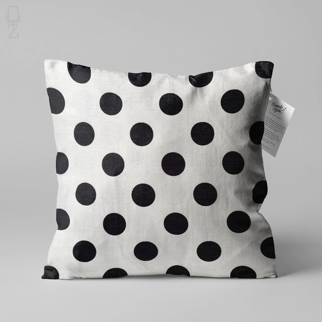 Black & White Polka Dot Pattern Cushion Cover