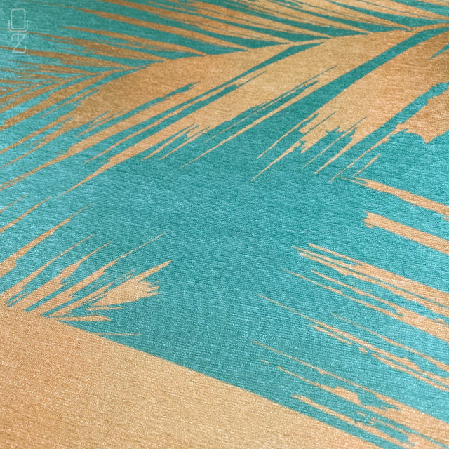 Yellow Print Leaves on the Green Cushion Covers