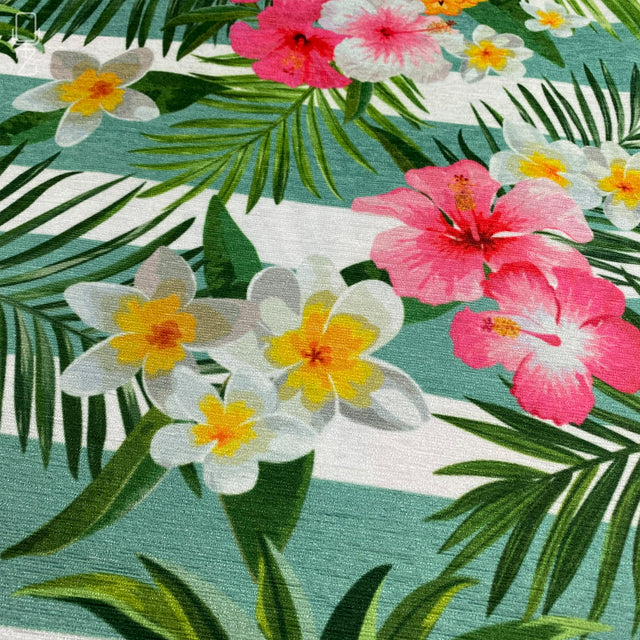 Pineapple & Tropic Leaves on the Green Pillow Cover