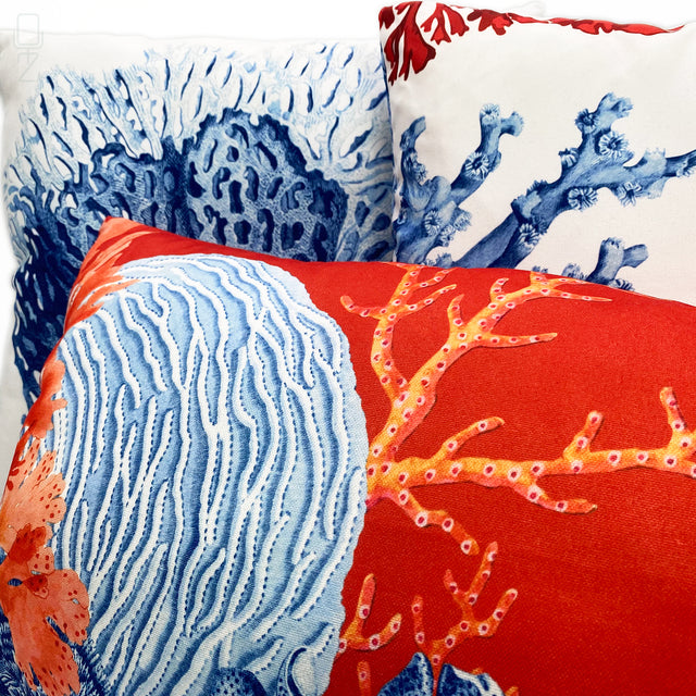 Set of 3 Cushion Covers with Coral Themed