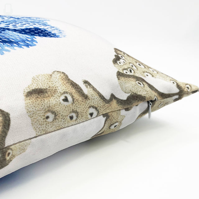 Blue & Beige Coral Reef Cushion Cover
