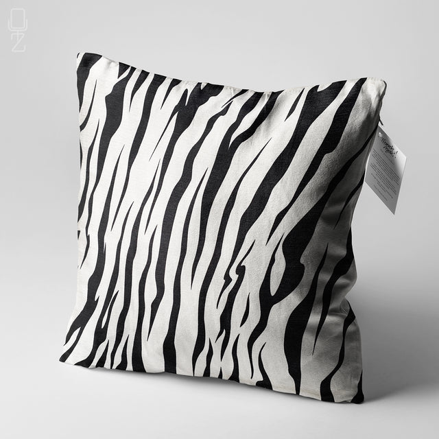 Zebra Pattern Black & White Pillow Cover