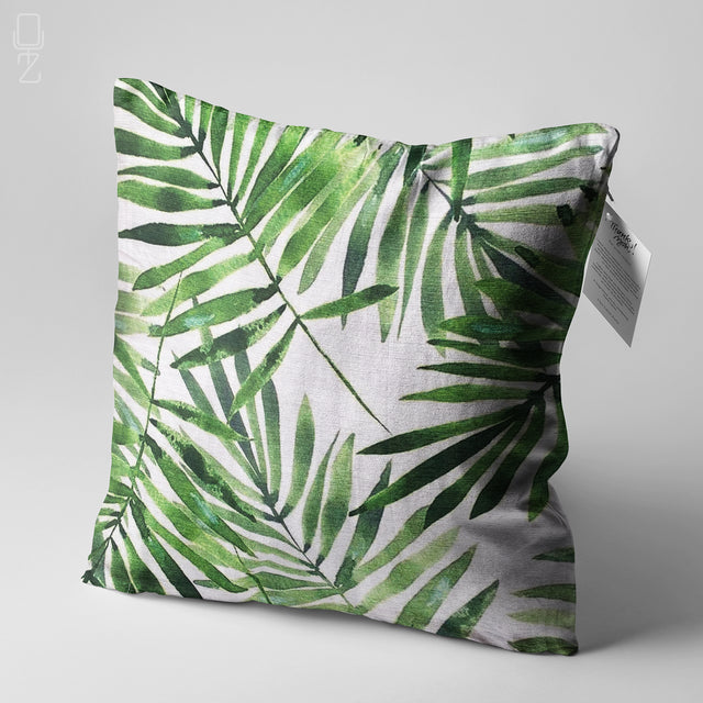 Tropical Green Leaf Design Pillow Covers