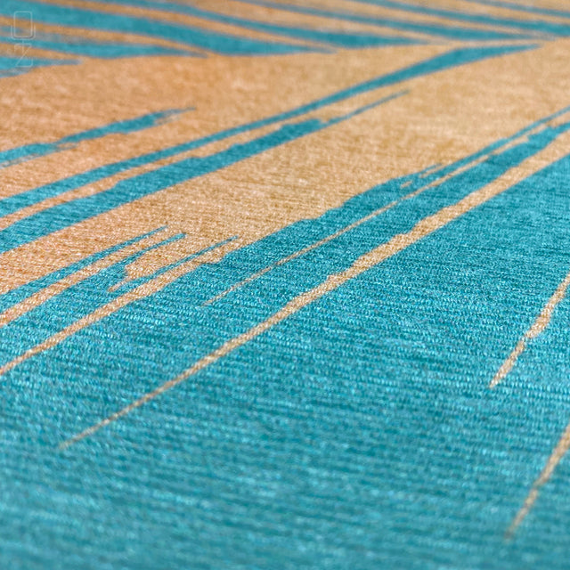 Yellow Print Leaves on the Green Cushion Covers