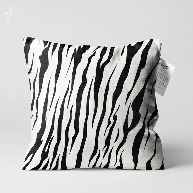 Zebra Pattern Black & White Pillow Cover