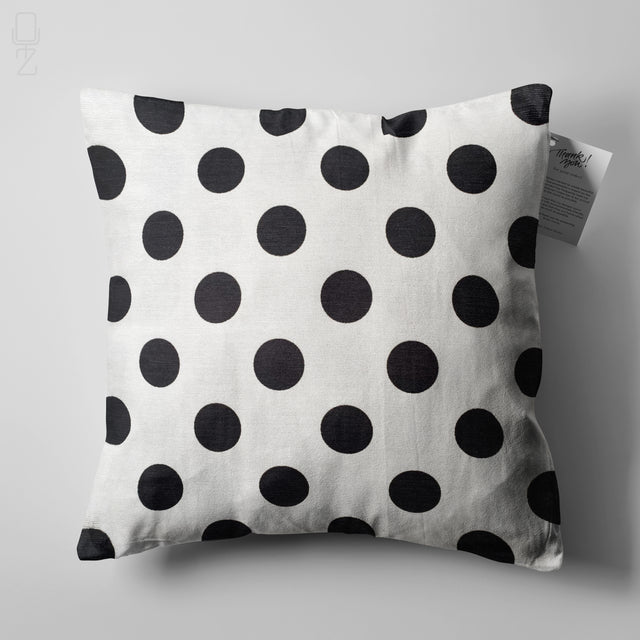 Black & White Polka Dot Pattern Cushion Cover