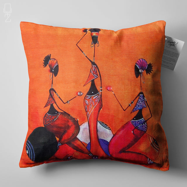 Abstract Ethnic African Women Pillow Cover
