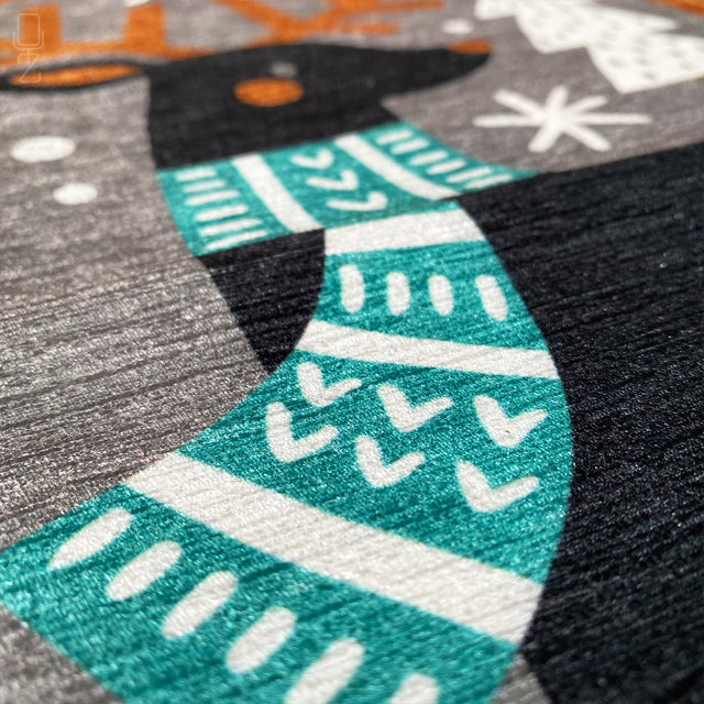 Winter Cushion Cover with Reindeer Theme