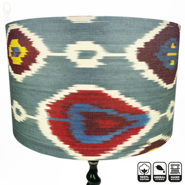 Grey Ikat Lampshade from Cotton