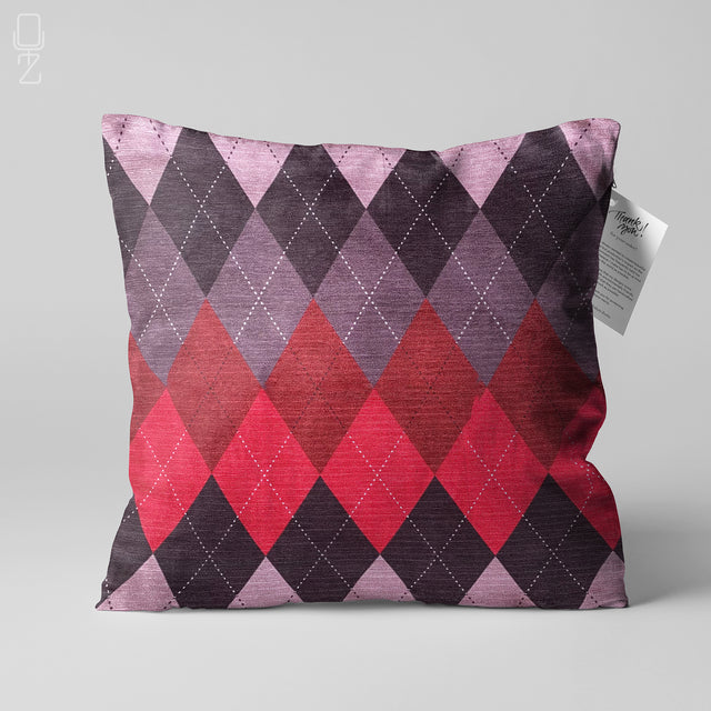 Diamond Pattern Pillow Cover with Warm Colours