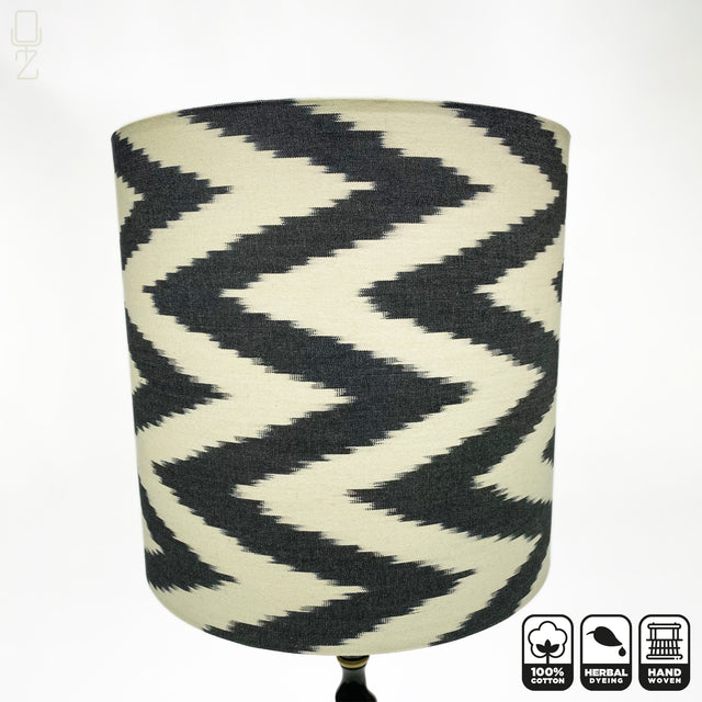 Black Zig Zag Ikat Lampshades