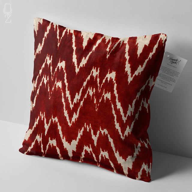 Orange Geometric Velvet Cushion Cover