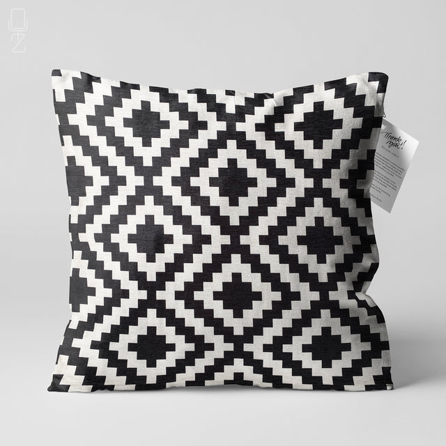 Aztec Black & White Decorative Pillow Cover