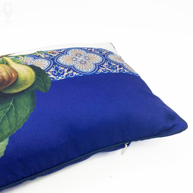 Fig Leaves & Italian Tile Mosaic Cushion Cover